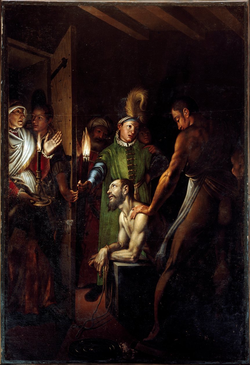 Dekollationen av Johannes Döparen Målning av Antonio Campi (1524-1587) 1571 ca. Sol. 280x192 cm Kyrkan San Paolo Converso i Milano av Antonio Campi