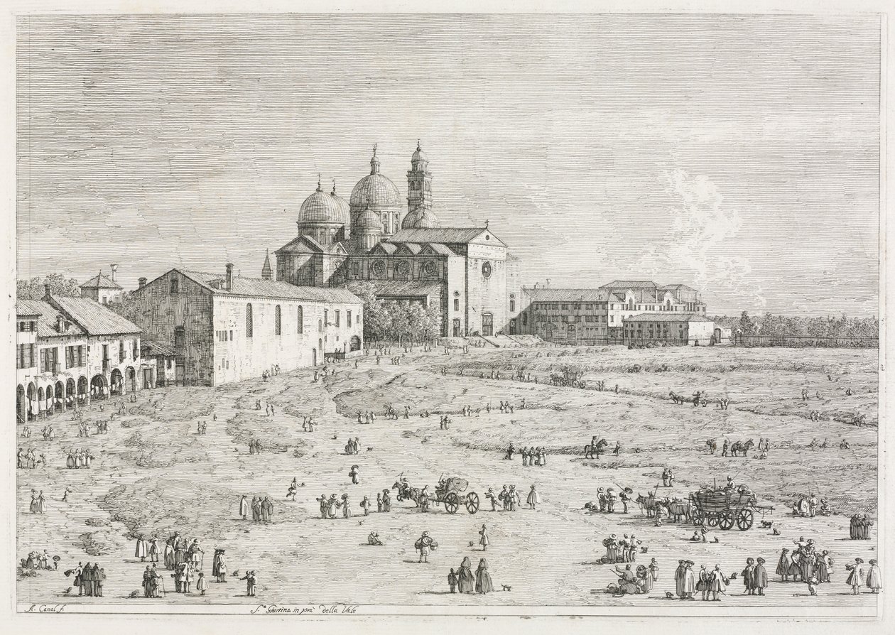 Utsikt: Church of Saint Justina i Prà della Valle, Padua av Antonio Canaletto