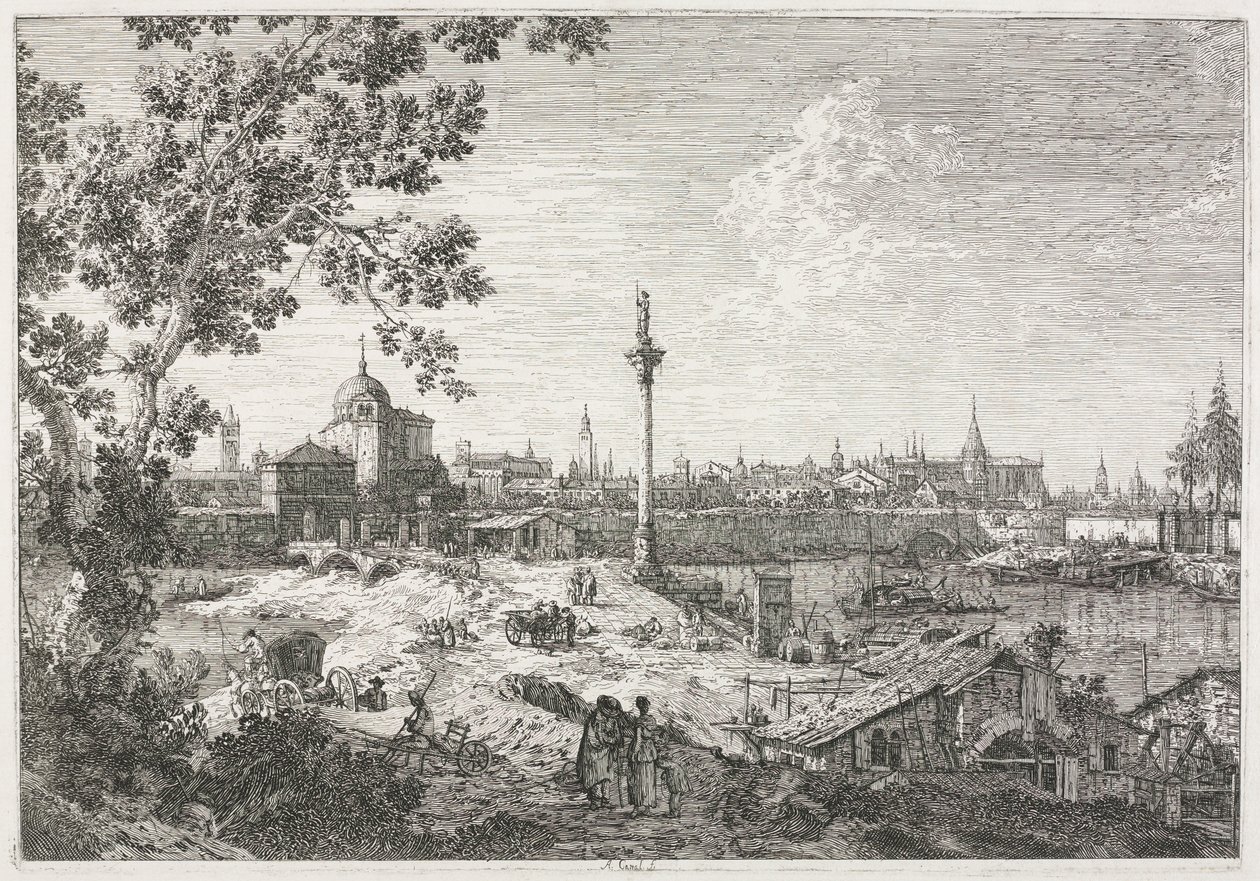 Utsikt: Fantasifull utsikt över Padua av Antonio Canaletto