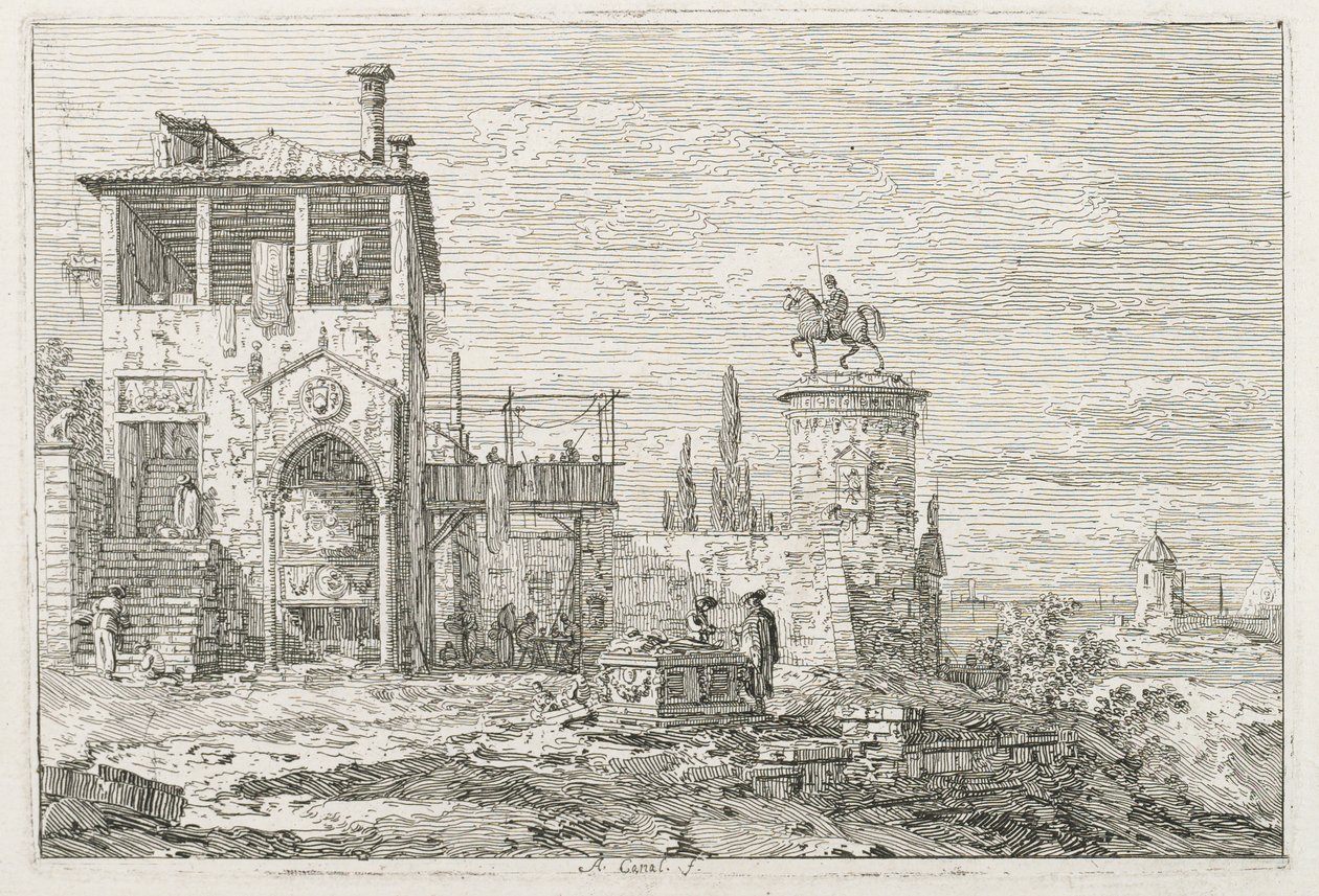 Utsikt: Ridsportmonumentet av Antonio Canaletto