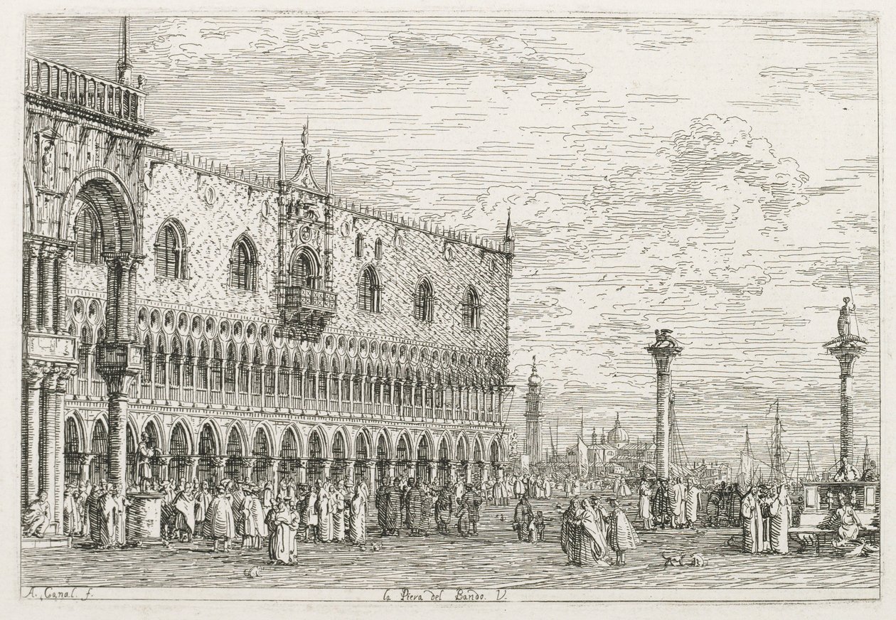 Visningar: Proklamationens sten i Venedig, 1735-1746. av Giovanni Antonio Canal