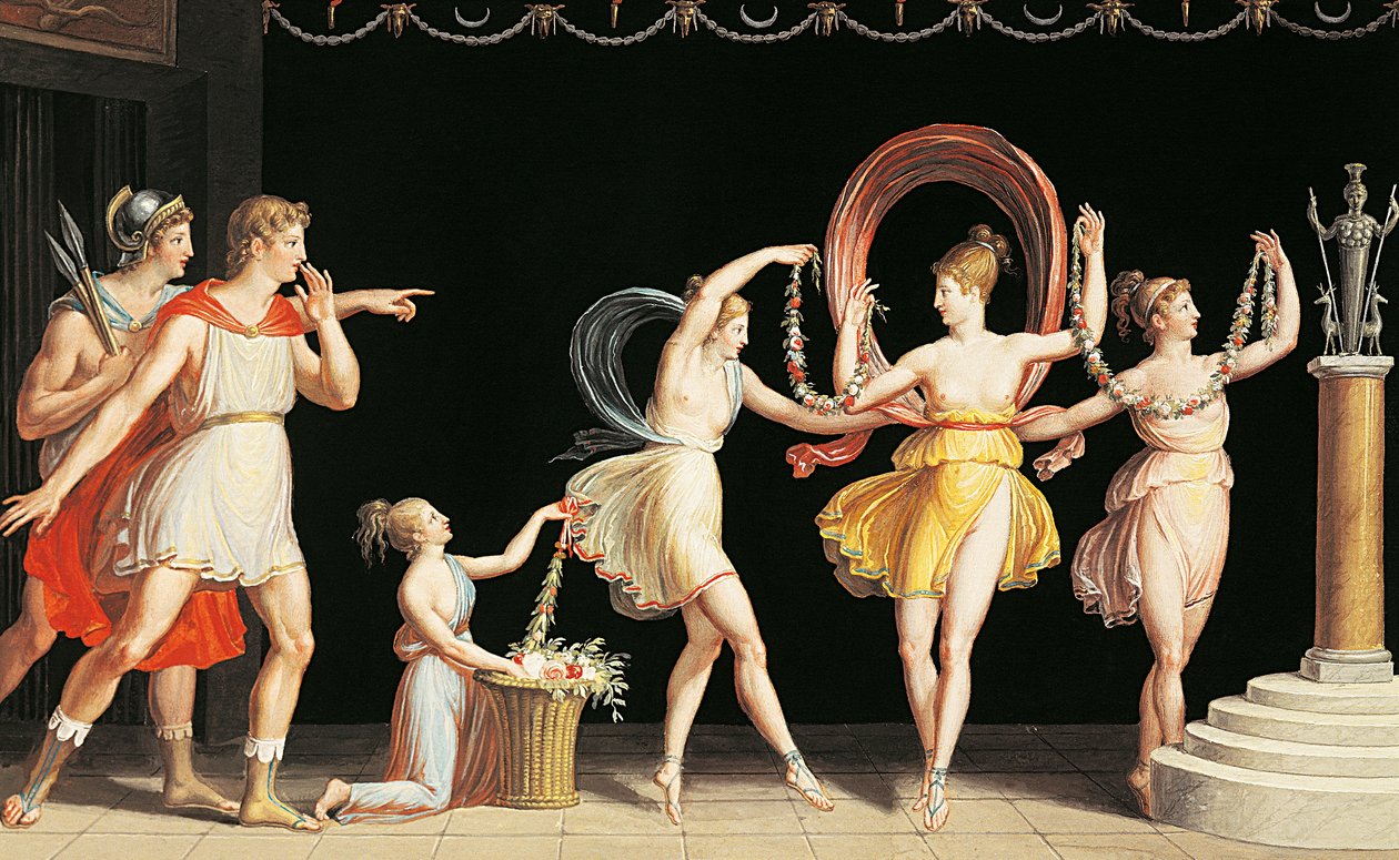 Bortförande av Helen av Antonio Canova (1757-1822), Gouache på papper, 26,5x41 cm av Antonio Canova
