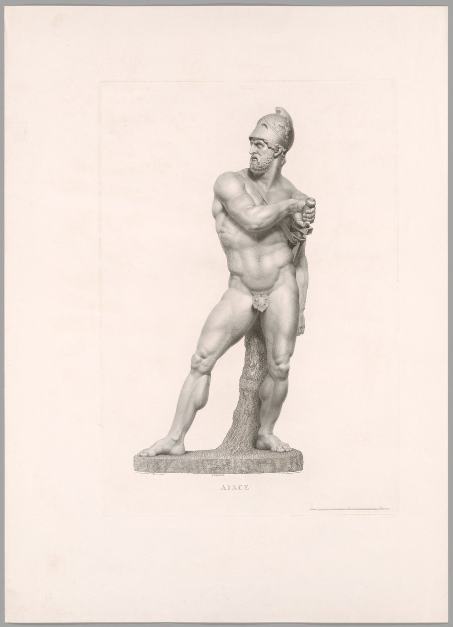 Ajax, framifrån, från Oeuvre de Canova av Antonio Canova