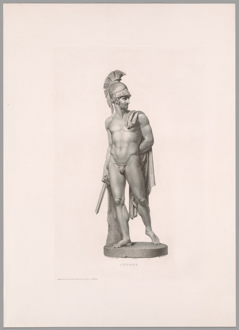 Ettore, framifrån, från Work by Canova av Antonio Canova