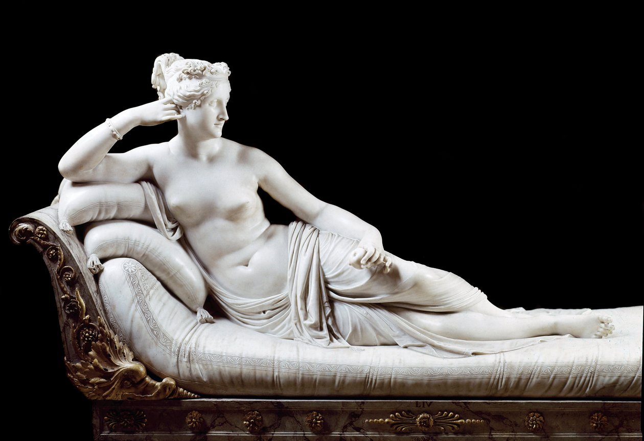 Pauline Bonaparte, prinsessan Borghese (1780 - 1825) syster till Napoleon I representerad i Victorious Venus Marble Sculpture av Antonio Canova (1757-1822) 1804-1808 Rom, Galleria Borghese av Antonio Canova