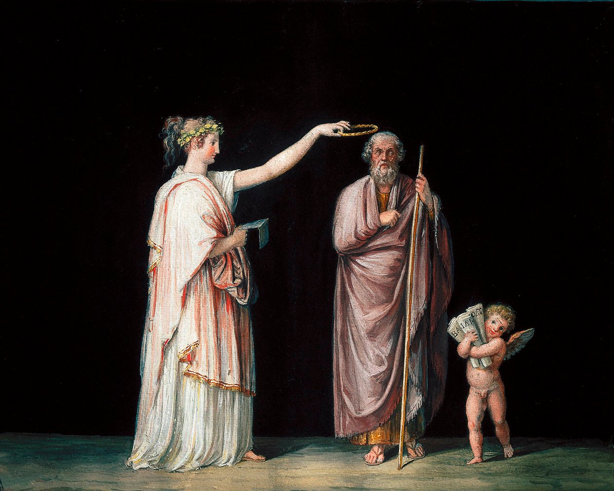 Musan Calliope och Homer. Tempera av Antonio Canova (1757-1822), cirka 1798. av Antonio Canova
