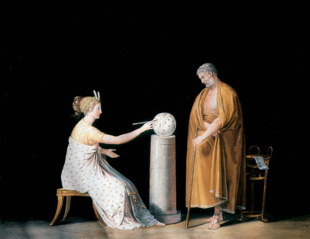 Musan Urania och Thales. Tempera av Antonio Canova (1757-1822), cirka 1798. av Antonio Canova