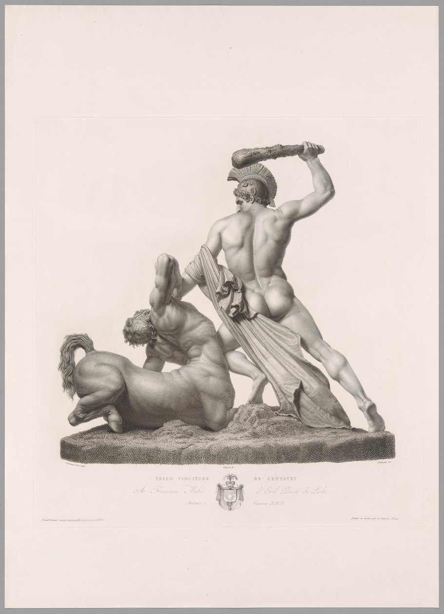 Theseus och Kentaur, bakifrån, från Oeuvre de Canova av Antonio Canova