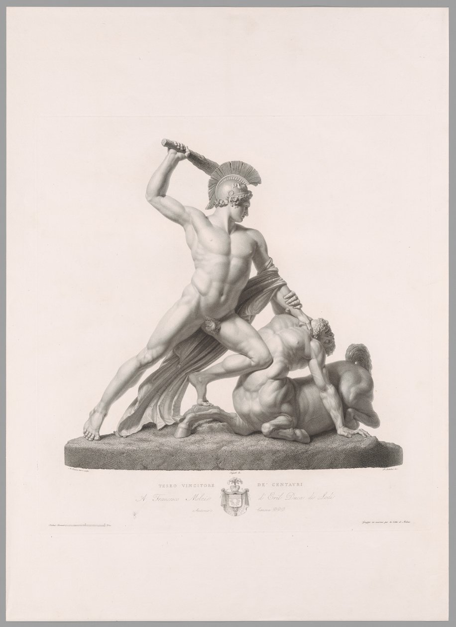 Theseus och Kentaur, framifrån, från Oeuvre de Canova av Antonio Canova