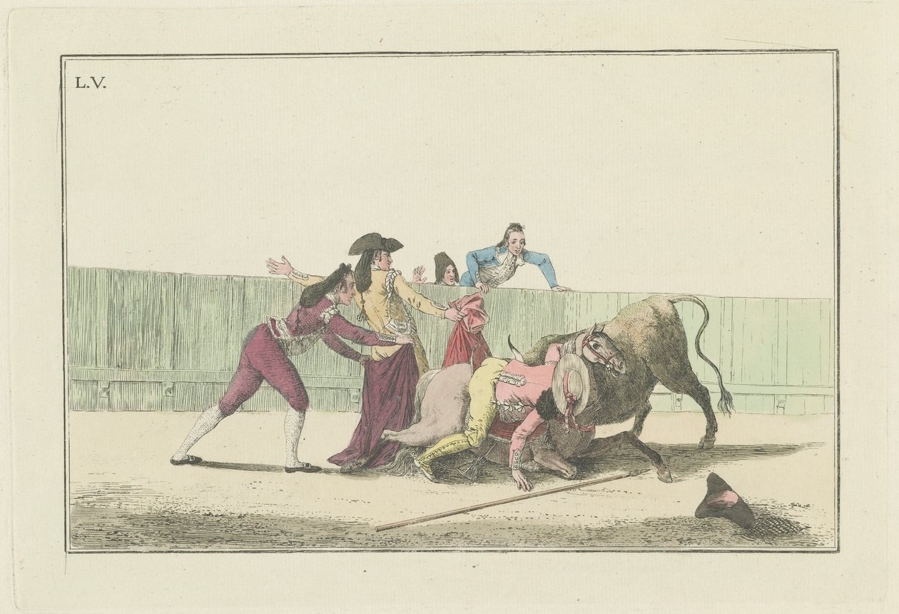 Tavla V, från serien Collection of the Main Actions in a Bullfight av Antonio Carnicero