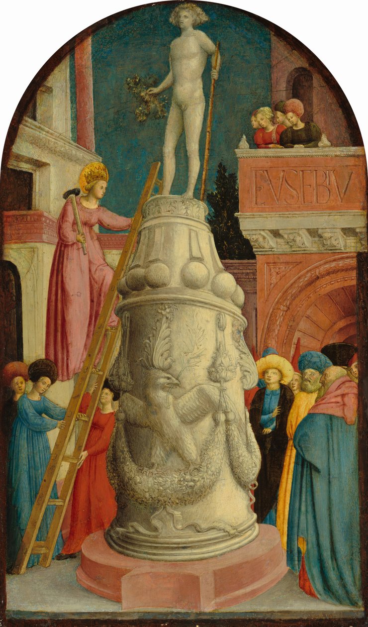 Heliga Apollonia förstör en hednisk avgud, ca 1442-1445 (tempera på poppelpanel) av Antonio & D