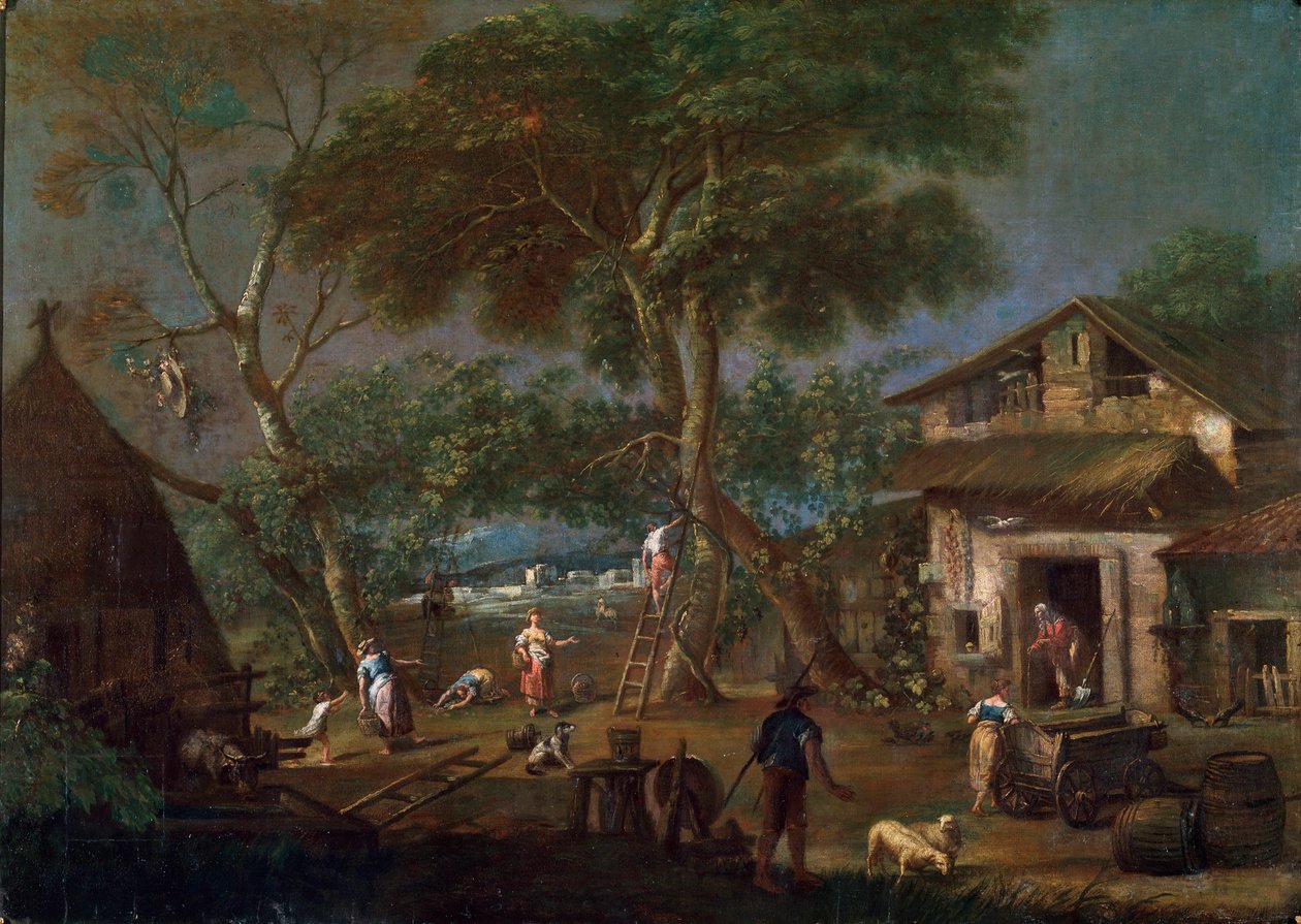 Italienskt landskap, c1750-1795 av Antonio Diziani