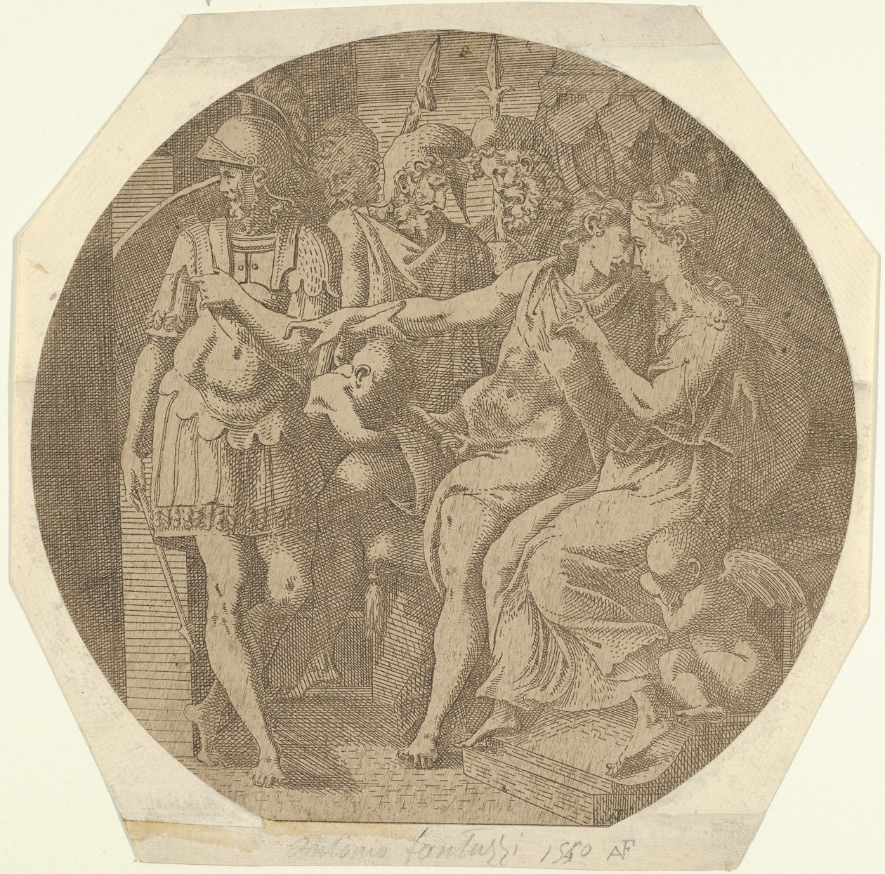 En man som säger farväl till en kvinna, 1540-45. av Antonio Fantuzzi