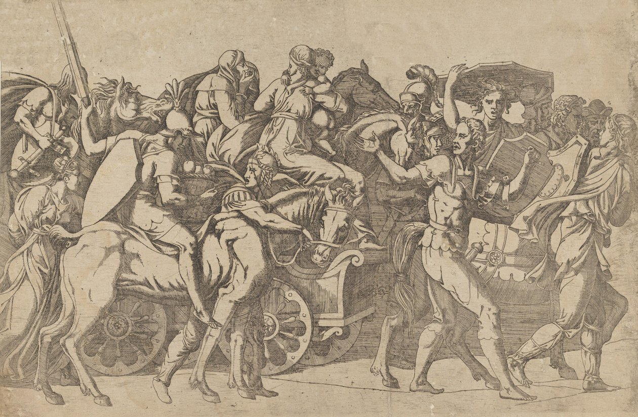 En romersk armé på mars - truppkonvojen, 1540-45. av Antonio Fantuzzi