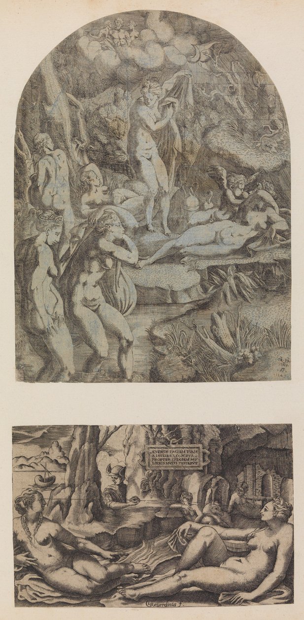 Venus och nymfer badar, 1543. av Antonio Fantuzzi