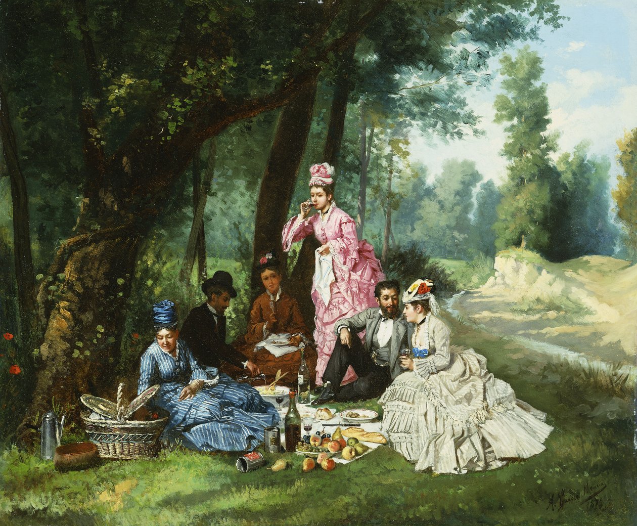 Picknicken, 1874 av Antonio Garcia Mencia