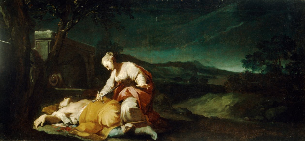 Pyramus och Thisbe, av Antonio Gionima (1697-1732). av Antonio Gionima