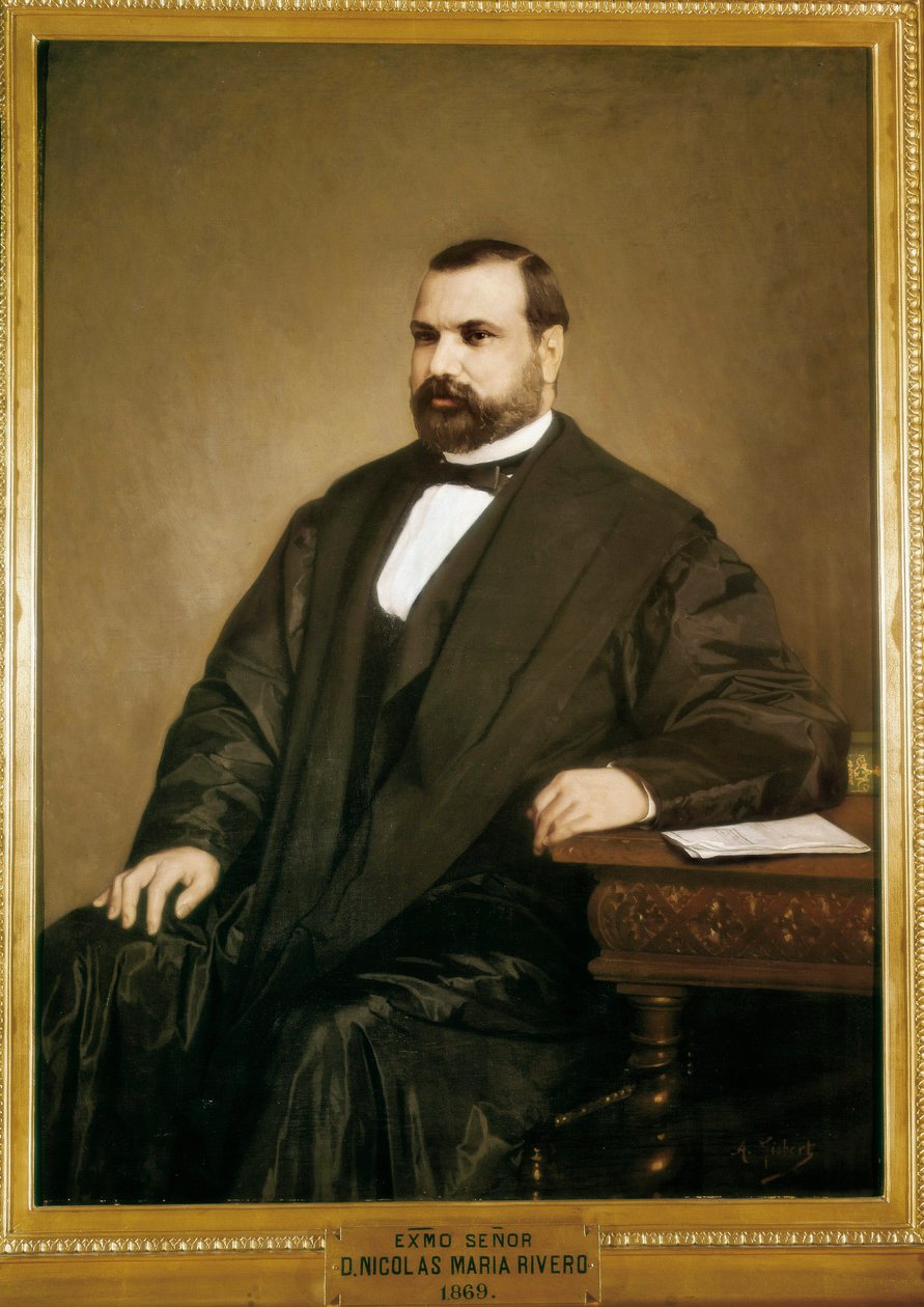 Porträtt av Nicolas Maria Rivero (1814-1878), spansk politiker och ledare för det demokratiska partiet av Antonio Gisbert