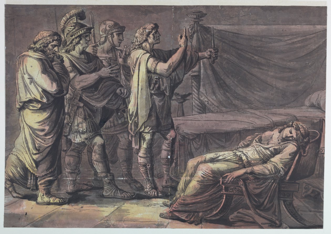 Nero hittar kroppen av sin mor, Agrippina av Antonio Giuseppe Basoli