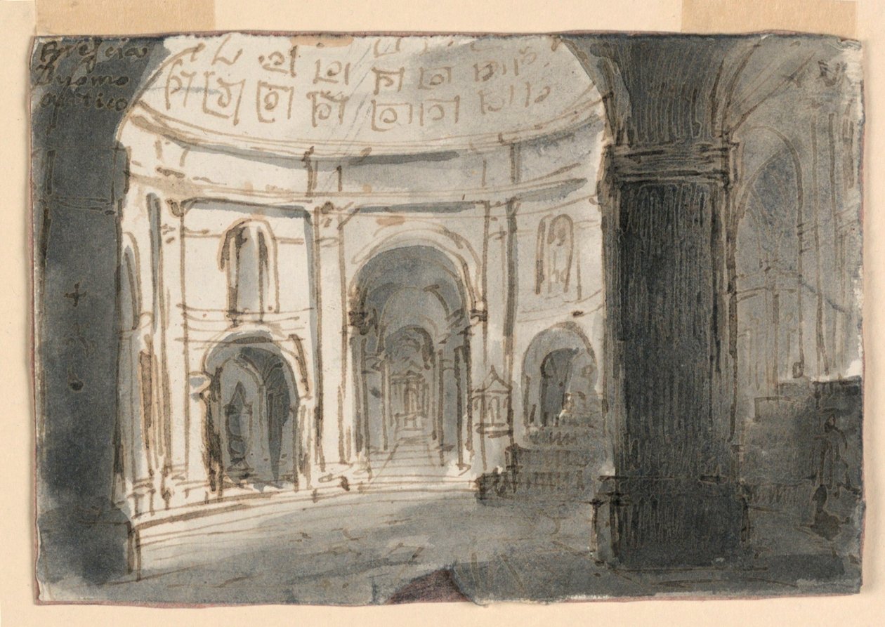 Gamla katedralen i Brescia av Antonio Giuseppe Basoli