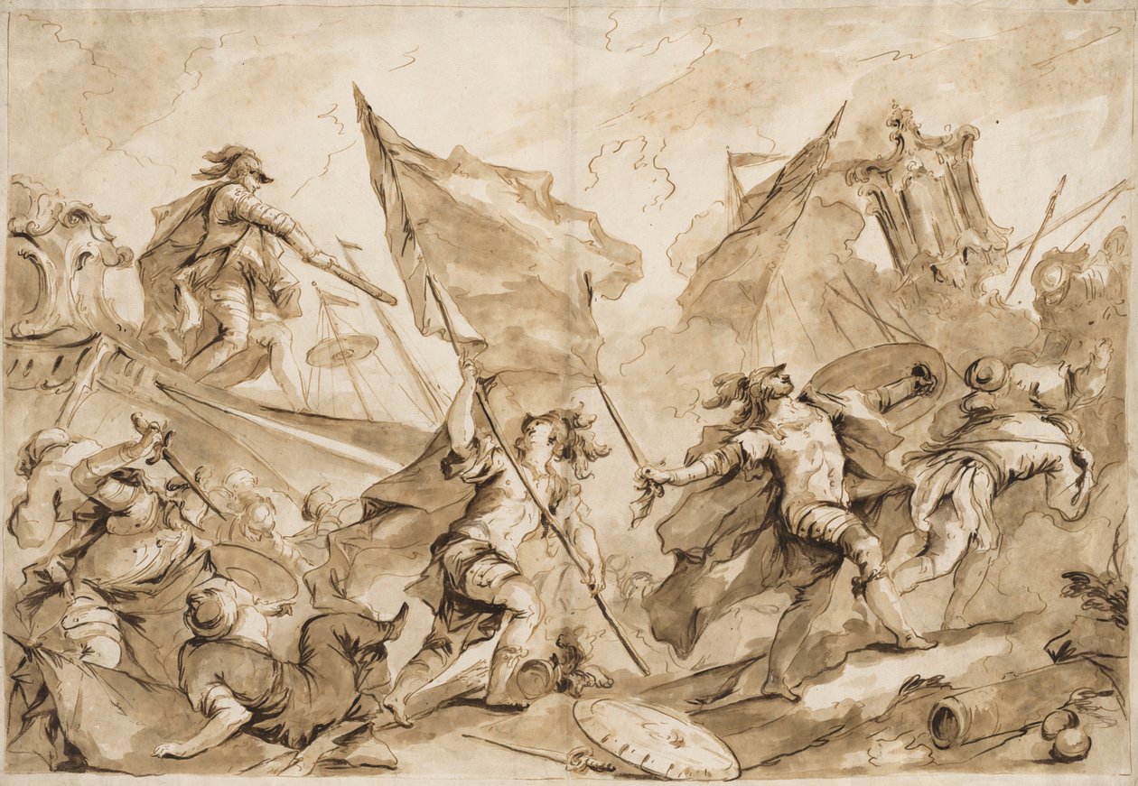 Jacopo Marcello regisserar anfallet på Gallipoli av Antonio Guardi
