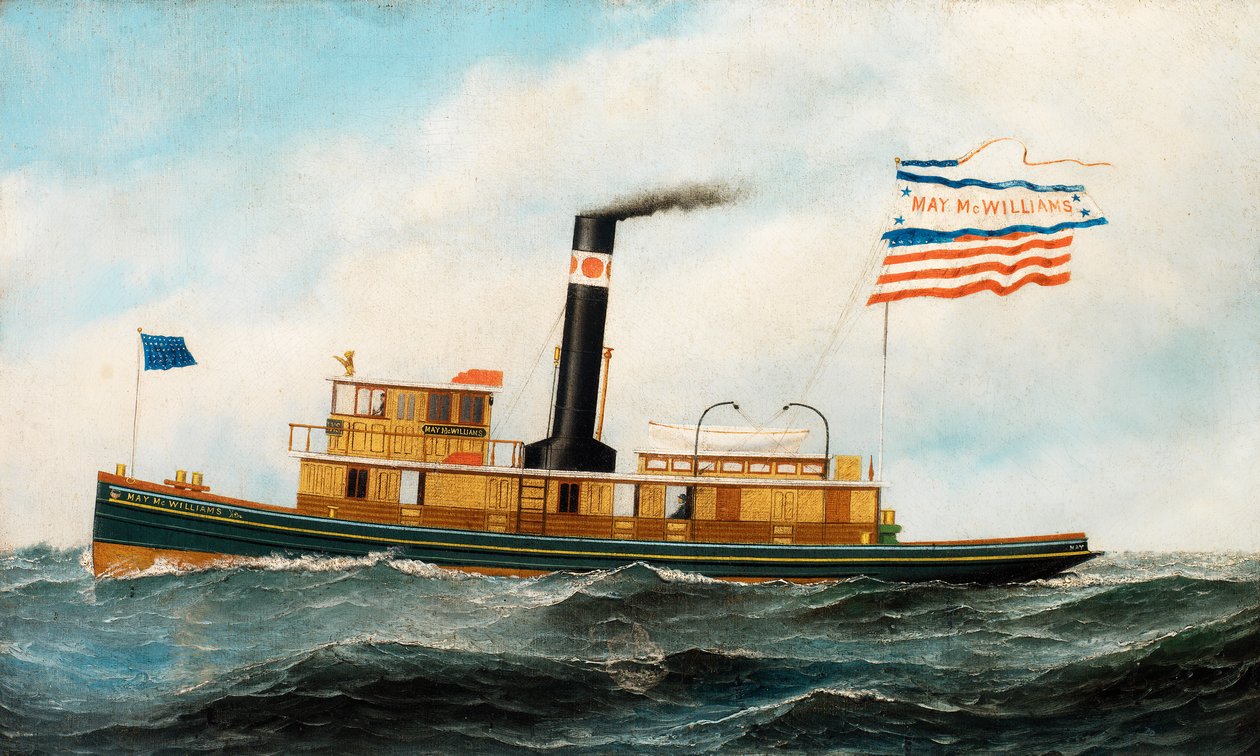 Den havsgående bogserbåten May McWilliams, ca. 1895. av Antonio Jacobsen
