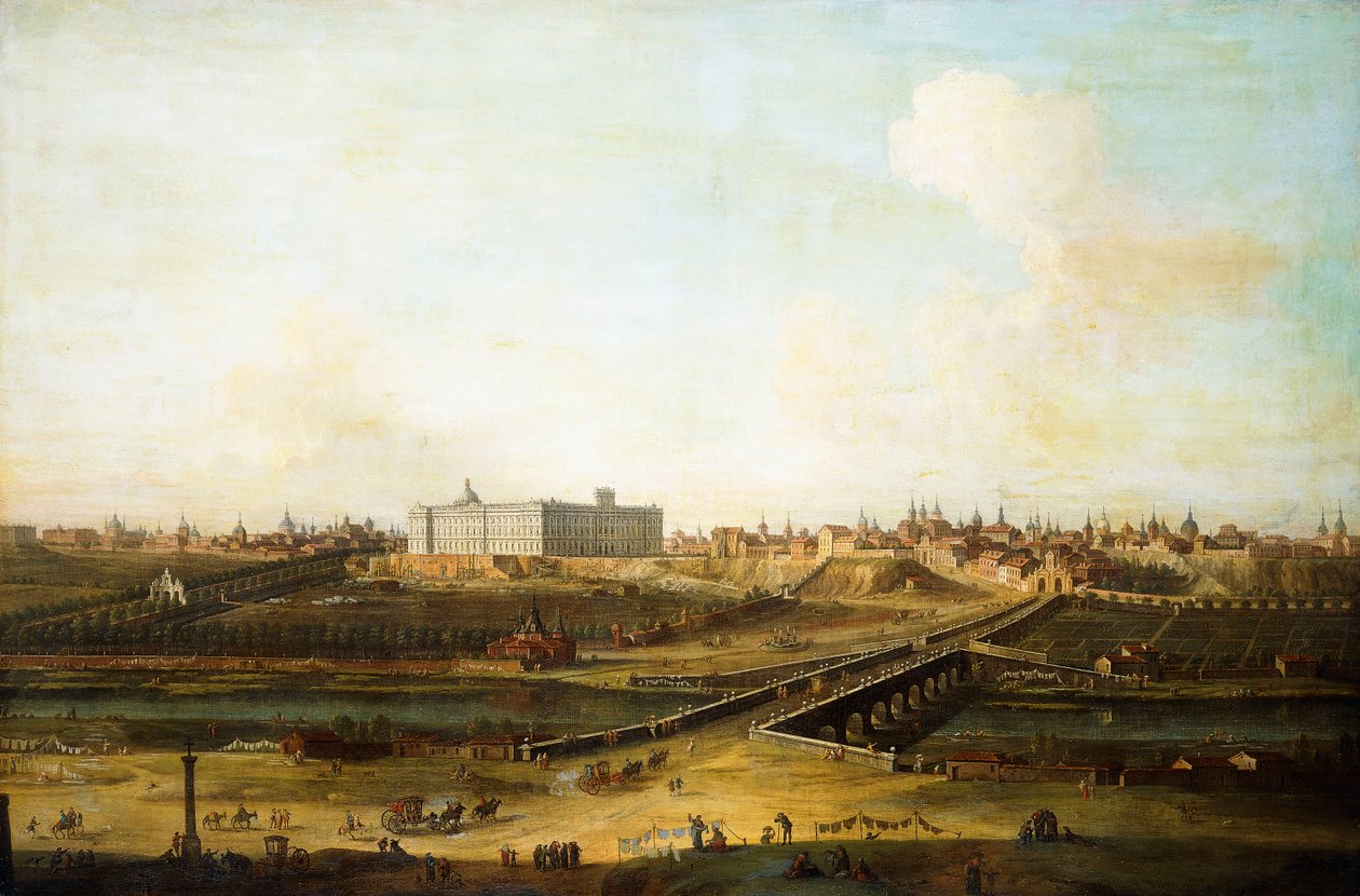Madrid och Palacio Real från Västbanken av Manzanares, 1752-53 av Antonio Joli