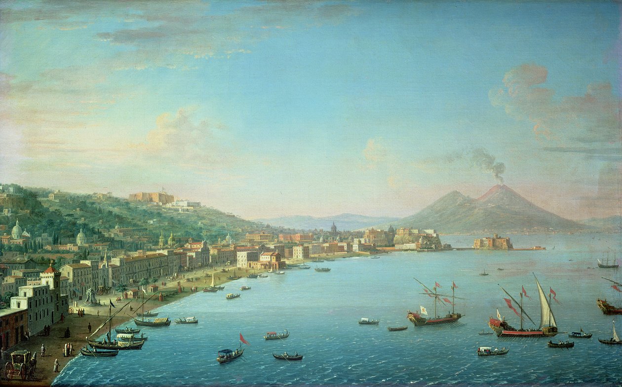 Neapel från bukten, med Vesuvius i bakgrunden av Antonio Joli