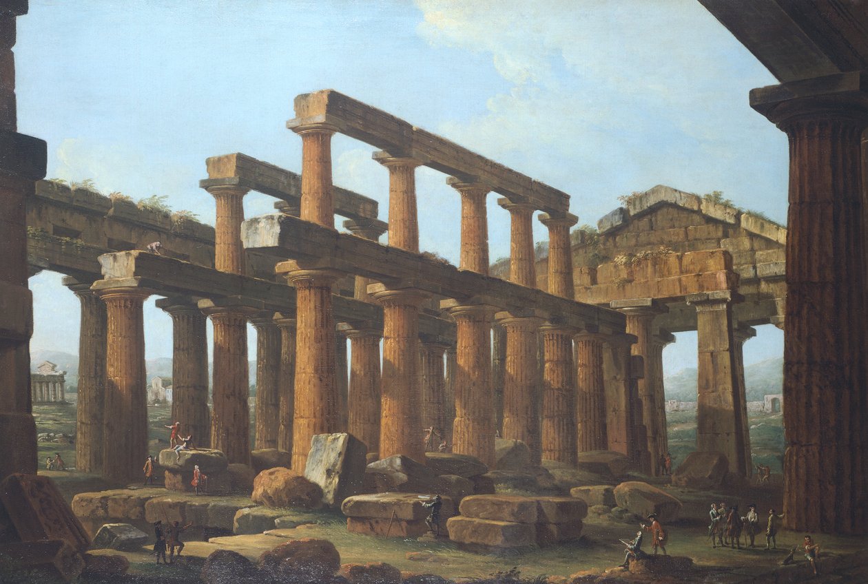 Poseidons tempel i Paestum av Antonio Joli (1700-1777) av Antonio Joli