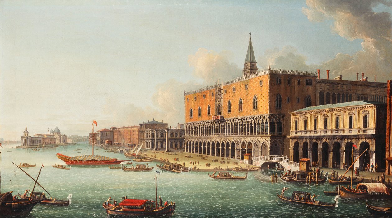 Bacino di San Marco, Venedig, västerut, c.1740-talet av Antonio Joli