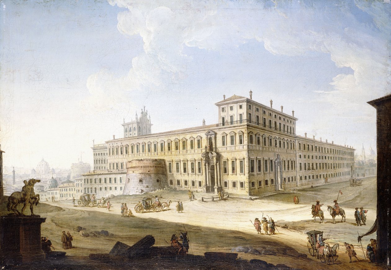 Piazza del Quirinale, med Castel Sant "Angelo och Saint Peter" bortom, av Antonio Joli