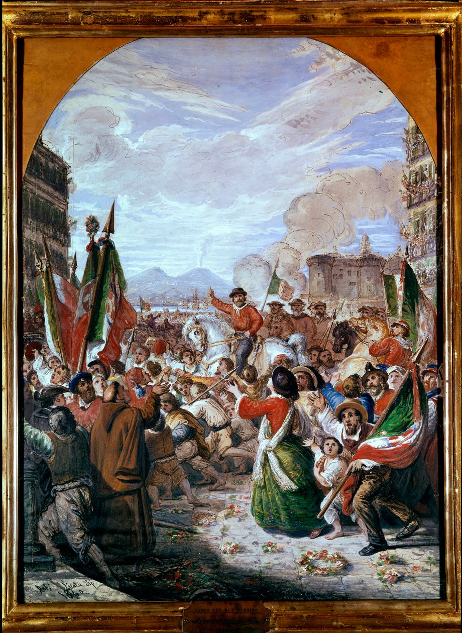 Giuseppe Garibaldis entré till Neapel den 7 oktober av Antonio Licata