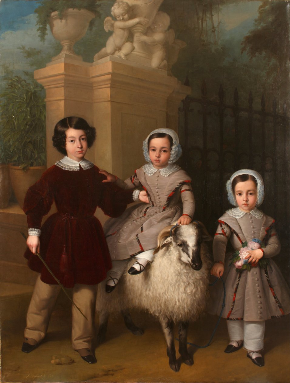 Barn som leker med en bagge av Antonio Mª Esquivel