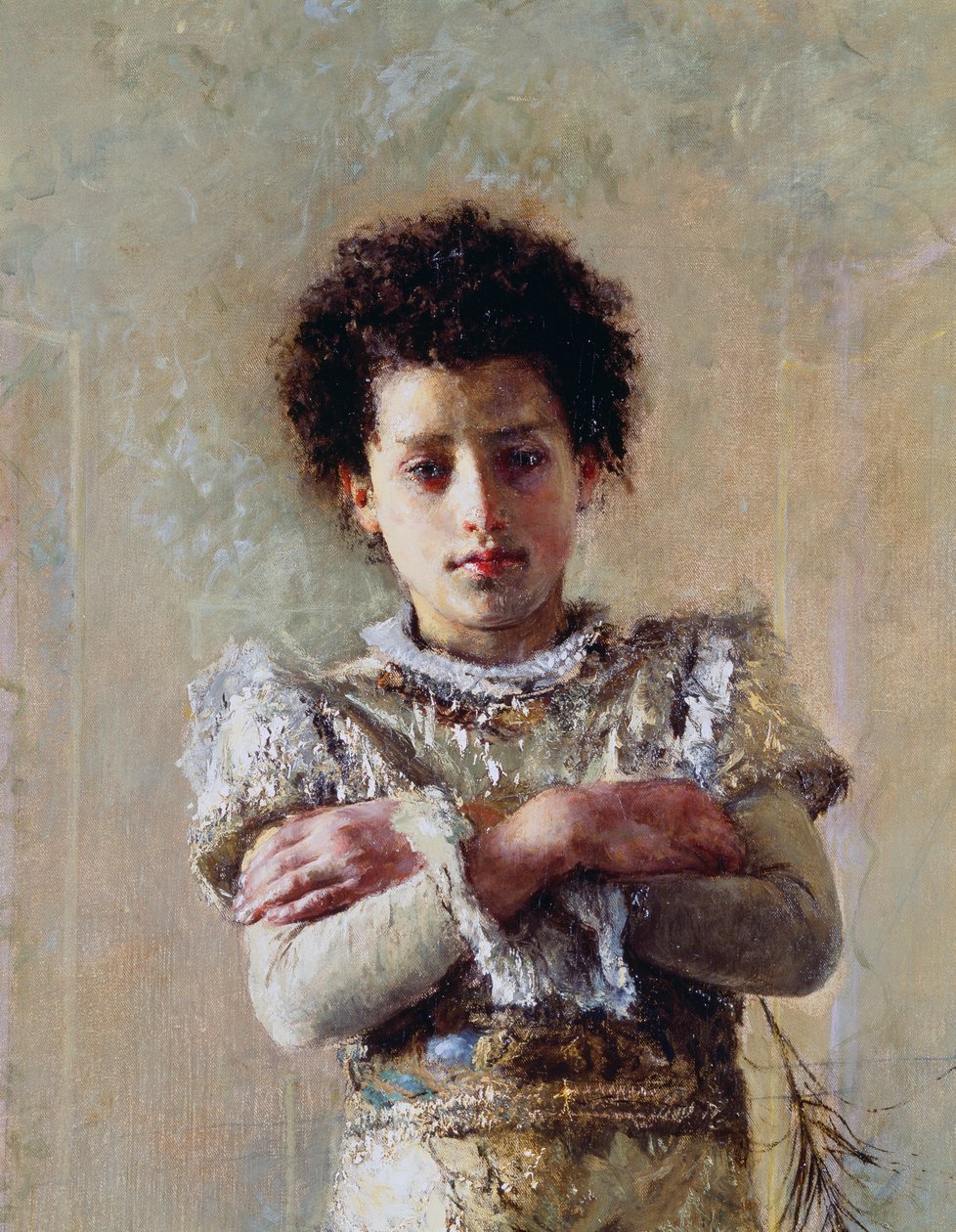 Akrobat, detalj, av Antonio Mancini (1852-1930), olja på duk, 250,5x111,5 cm av Antonio Mancini