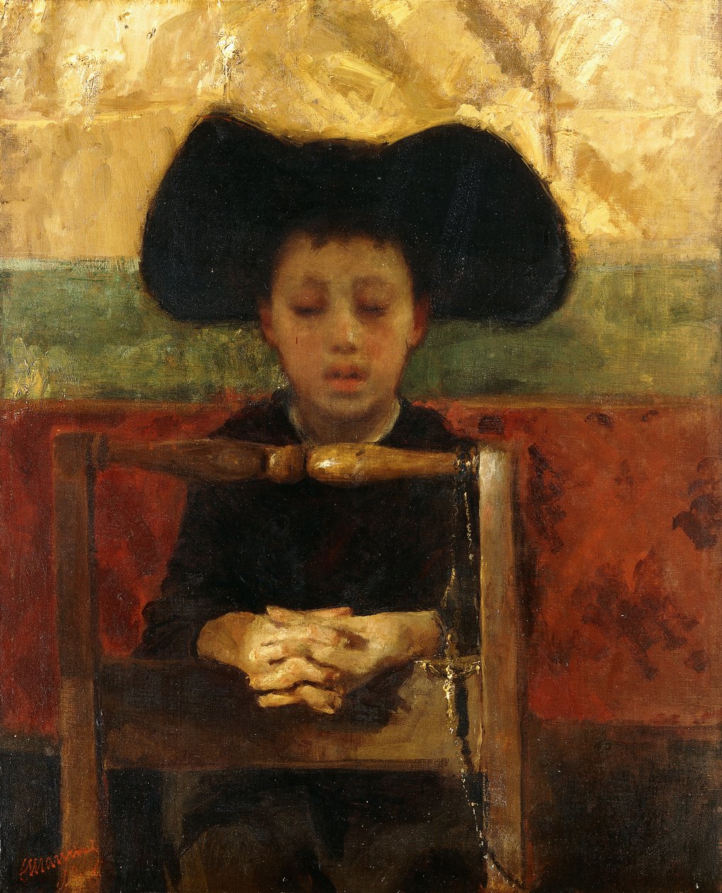 Altar Boy Praying, ca 1865-1875 av Antonio Mancini
