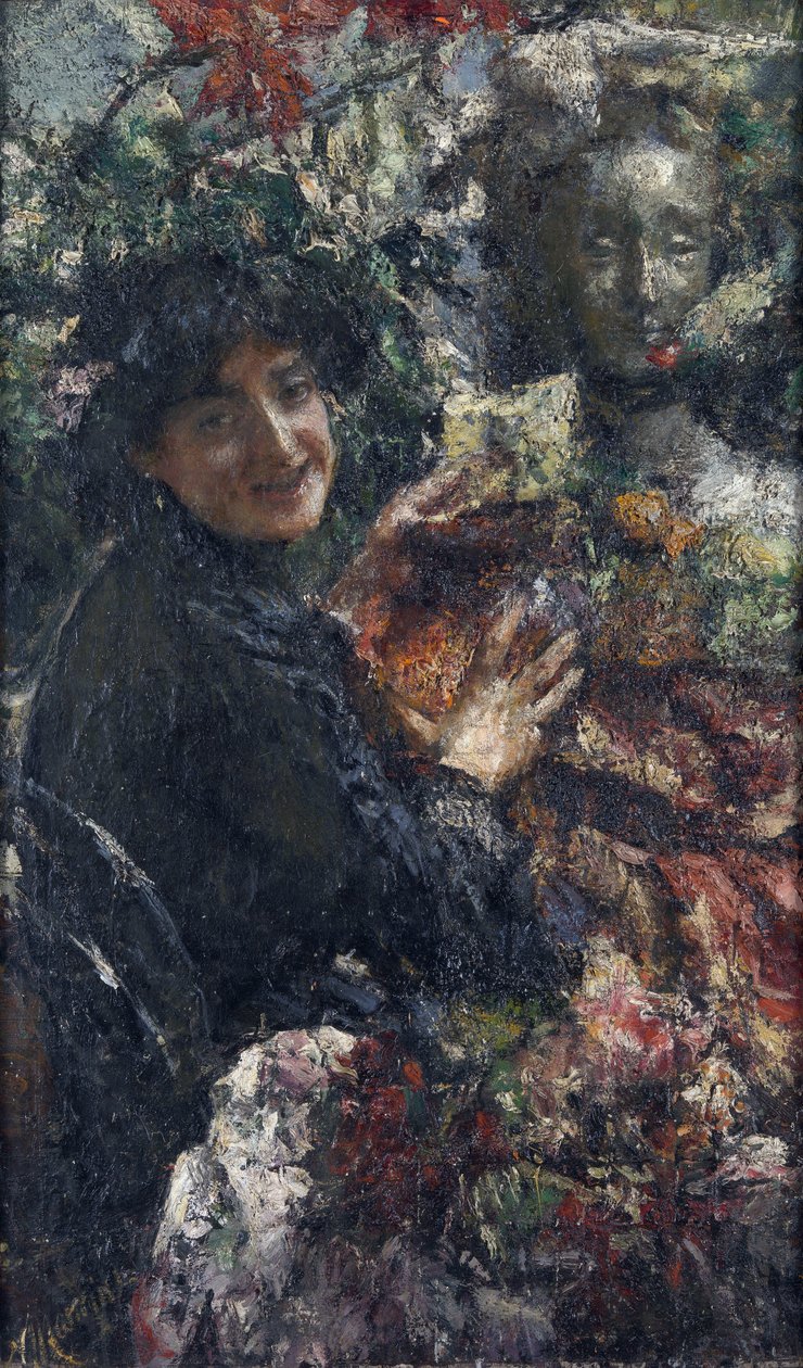 ""Aurelia"" Porträtt av en romersk modell med smeknamnet Cornacchia (kråka) Målning av Antonio Mancini (1852-1930), olja på duk, 94 x 59,7 cm, cirka 1906 London National Gallery av Antonio Mancini