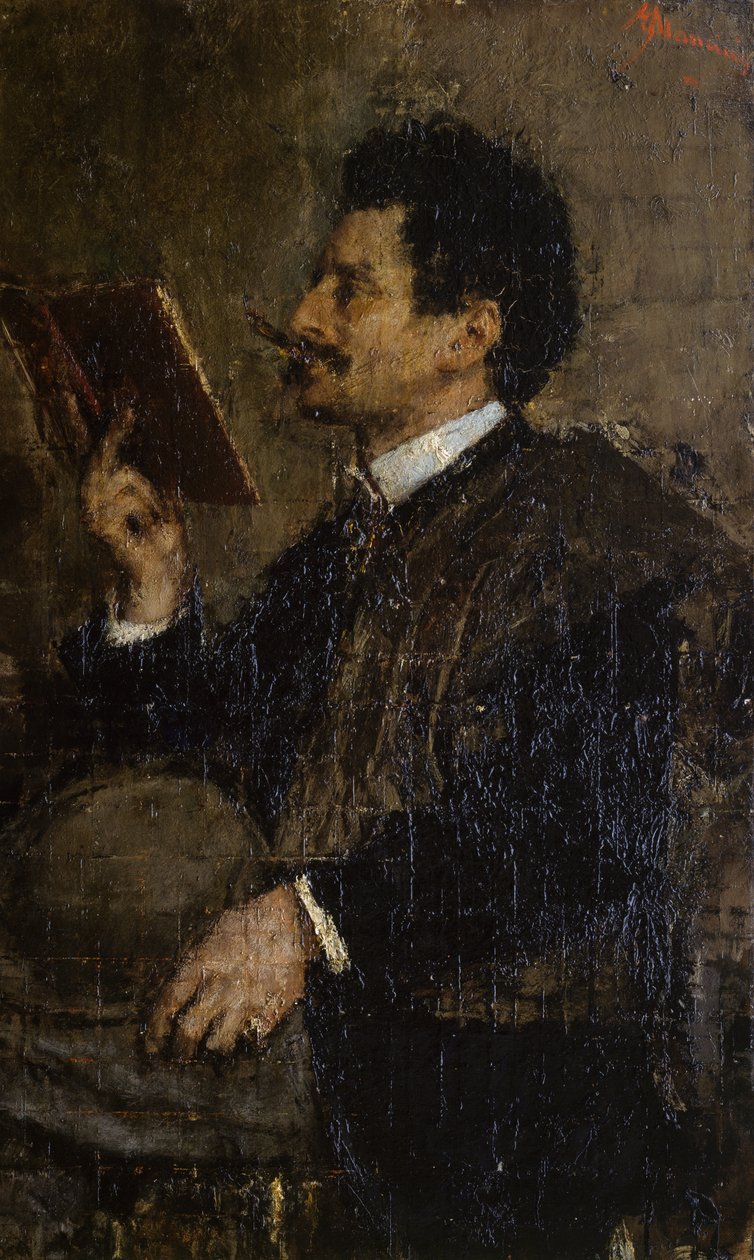 Porträtt av kritikern Saverio Kambo av Antonio Mancini