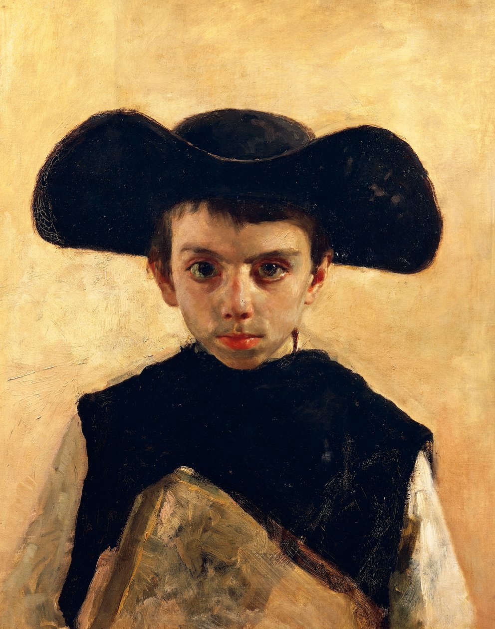 Prevetariello (lilla präst), av Antonio Mancini (1852-1930), olja på duk, 66x53 cm av Antonio Mancini