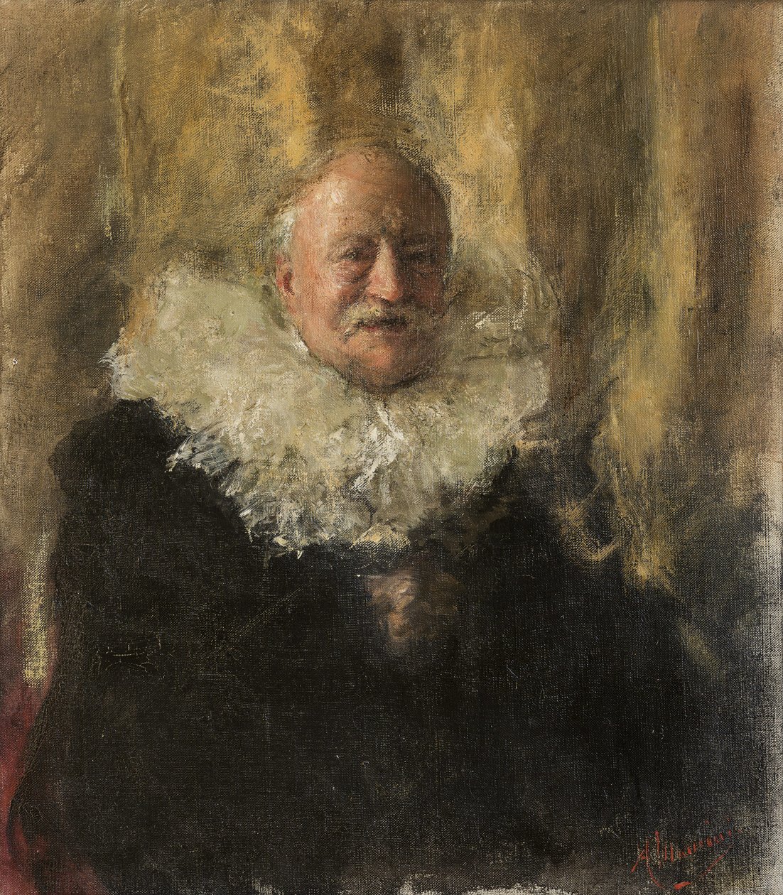 Självporträtt. av Antonio Mancini