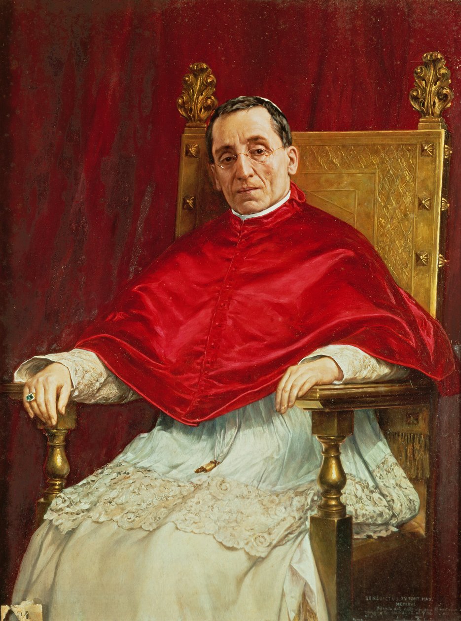 Porträtt av påven Benedikt XV av Antonio Maria Fabres y Costa