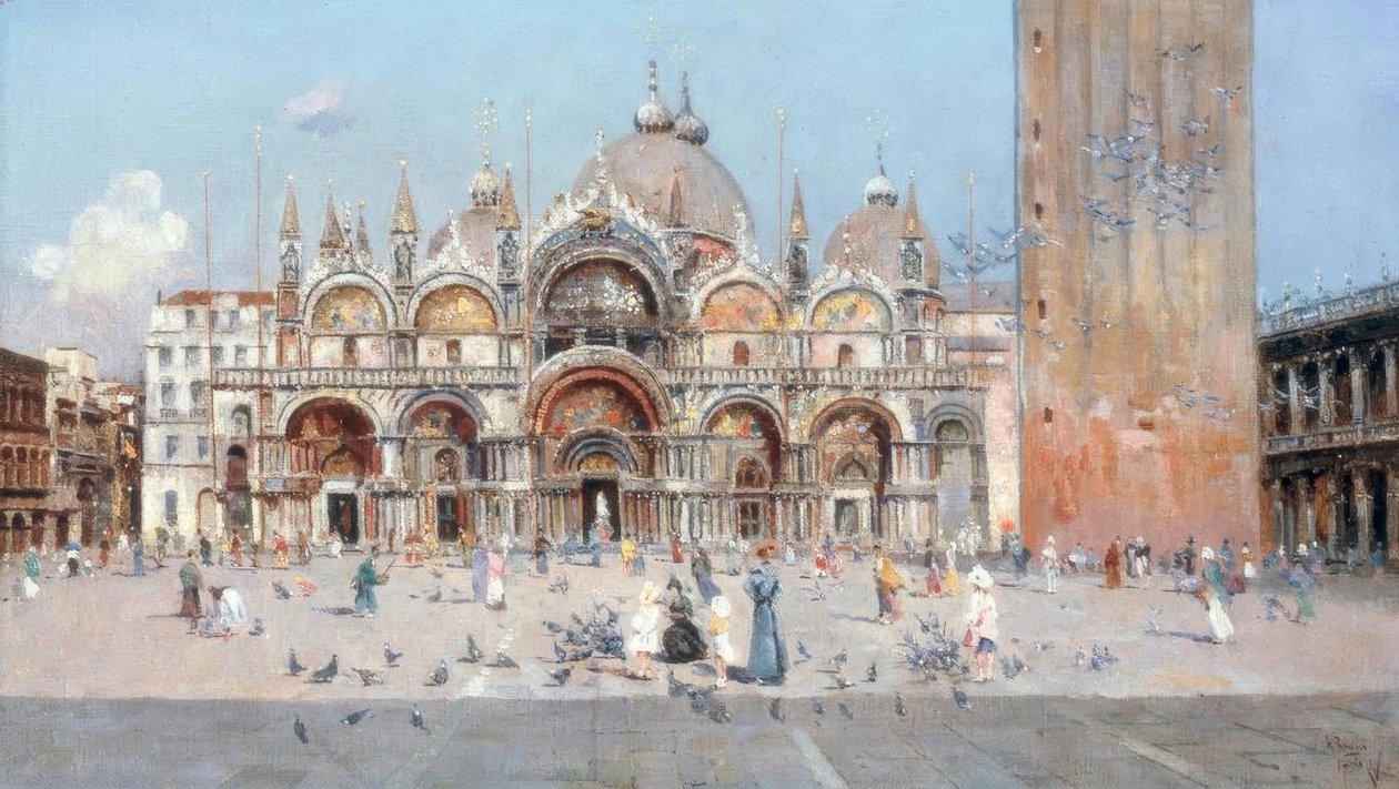 Markusplatsen i Venedig av Antonio Maria de Reyna Manescau