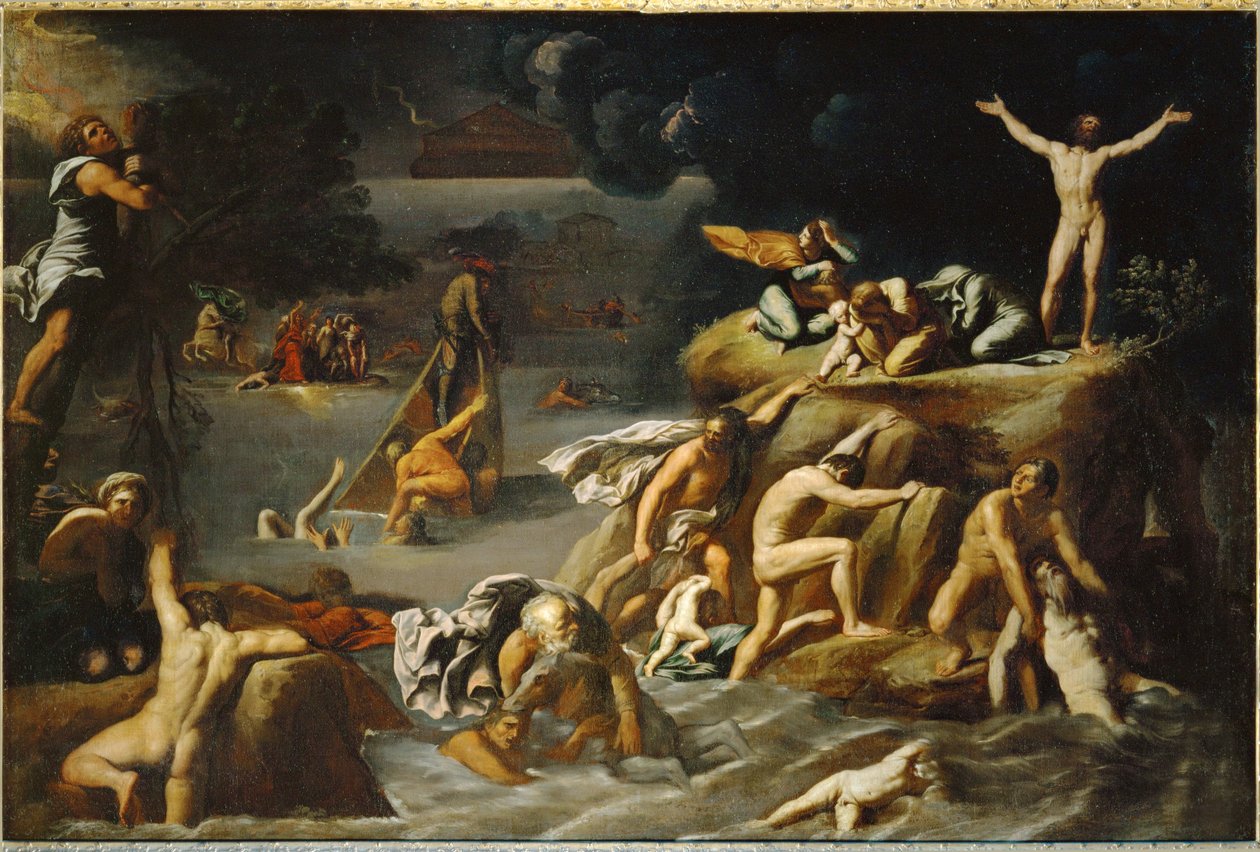 Le Deluge - översvämningen ... av Antonio Marziale Carracci