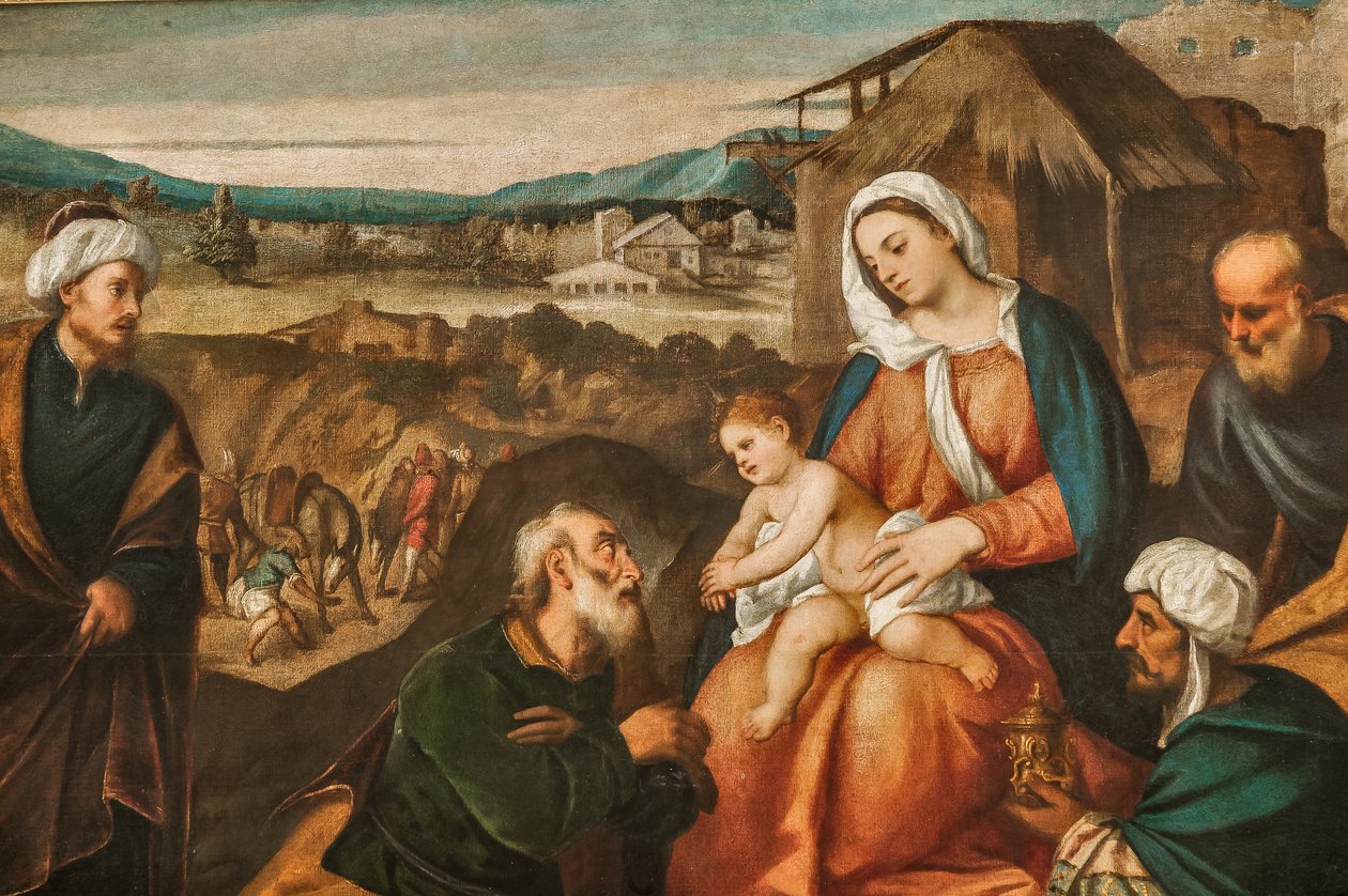 Adoration of the Magi, detalj av 2384624 (olja på duk) av Antonio Palma