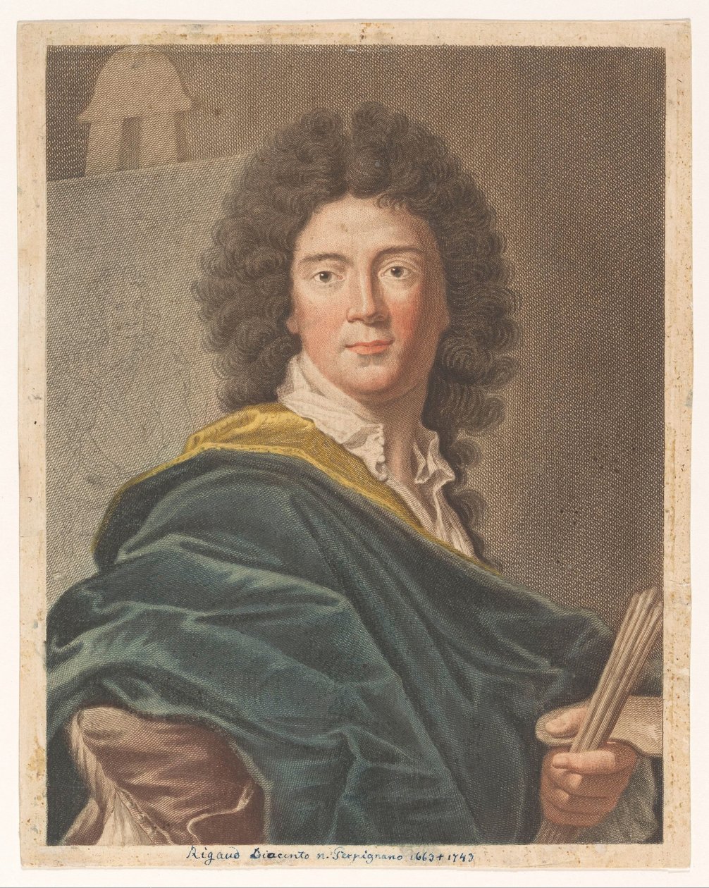 Porträtt av konstnären Hyacinthe Rigaud Porträtt av konstnärer (serietitel) av Antonio Pazzi