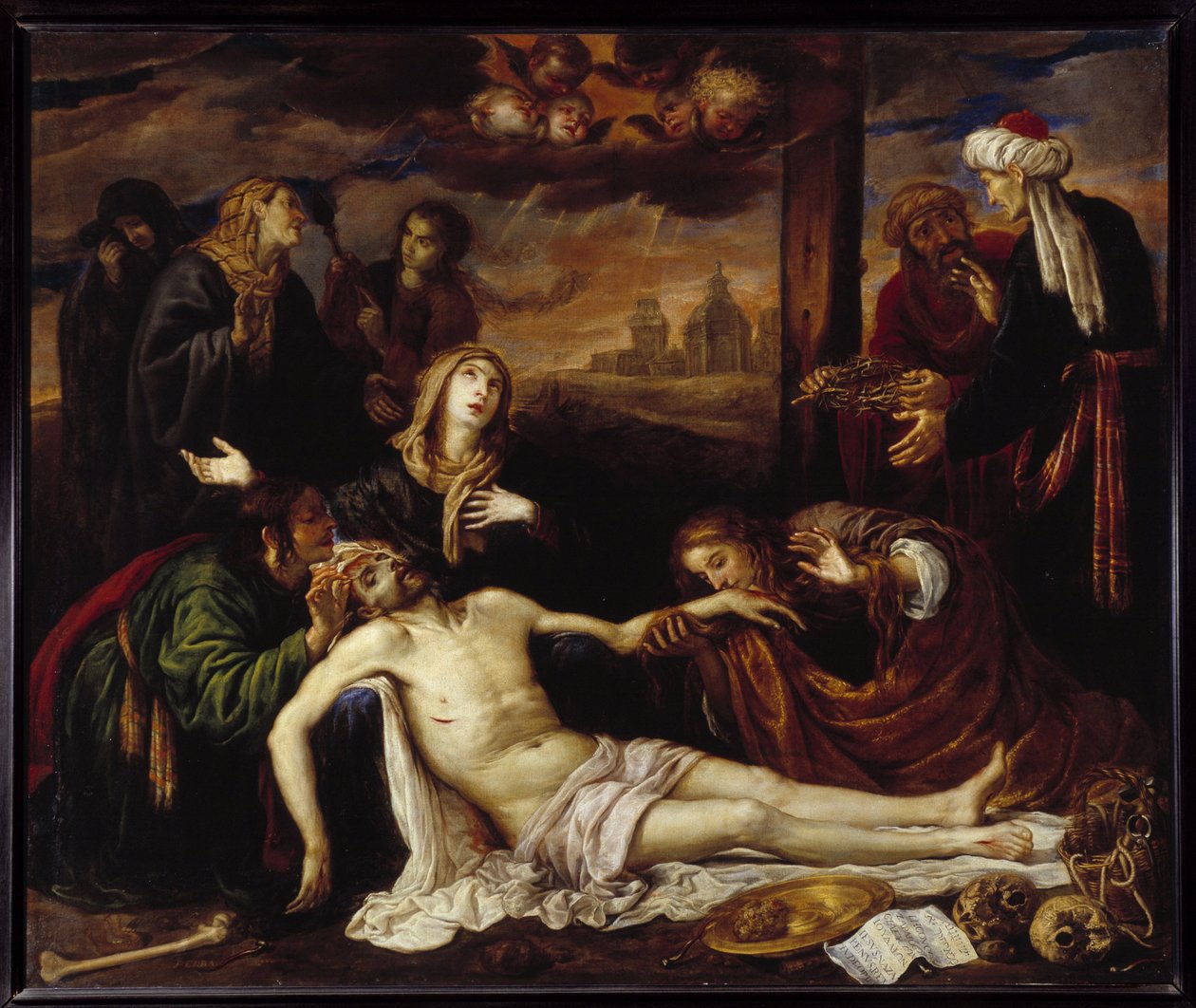 Deposition av korset eller Pieta (olja på duk) av Antonio Pereda y Salgado