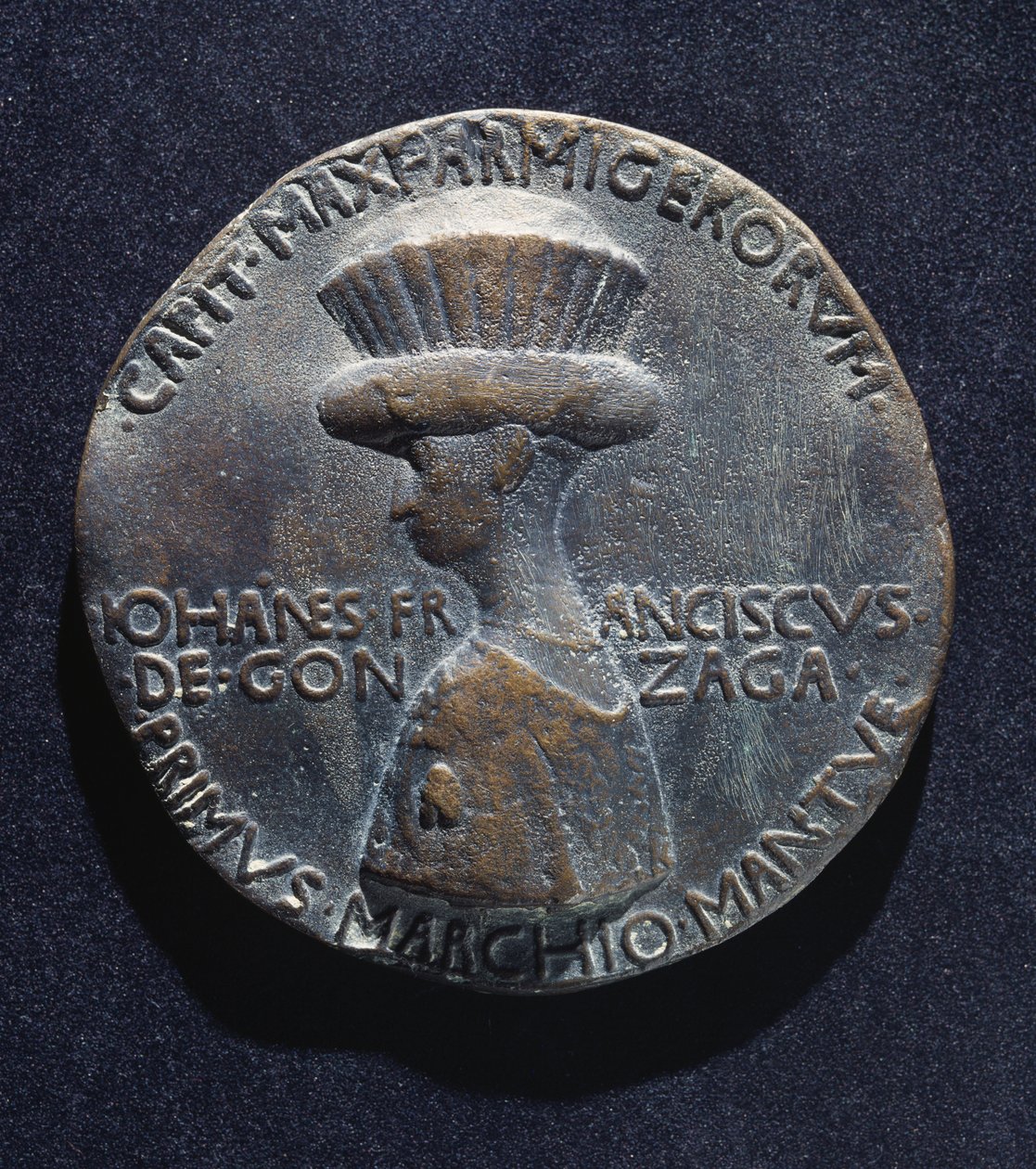 Bronsmedalj av Gianfrancesco Gonzaga (1395-1444), framsida, designad av Antonio di Puccio Pisano, känd som Pisanello (cirka 1395-1455), diameter 10,20 cm av Antonio Pisanello