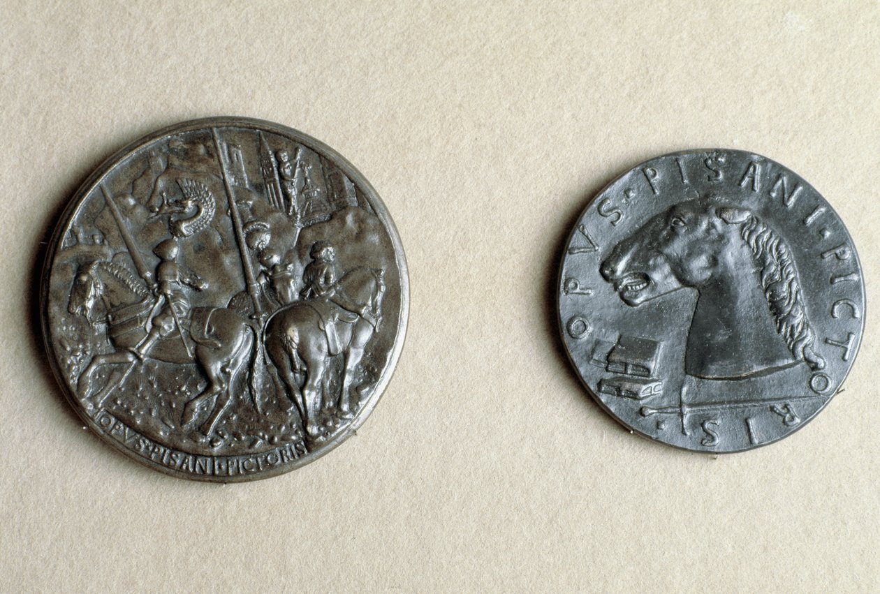 Medalj av Francesco Sforza, herre av Cremona, till häst (brons) av Antonio Pisanello