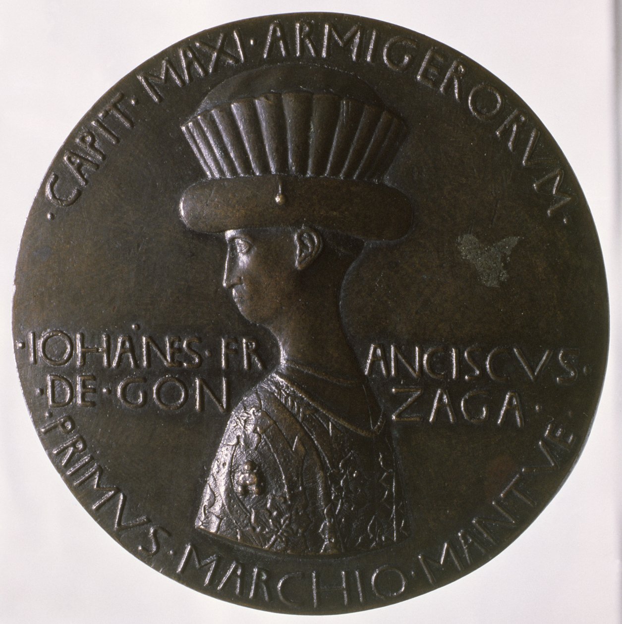 Porträttmedalj föreställande Gianfrancesco Gonzaga (13945-1444) 1446-8 (brons) (för baksidan se 96844) av Antonio Pisanello