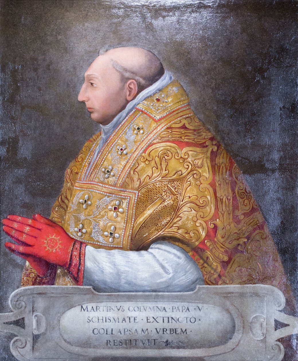 Porträtt av påven Martin V Colonna av Antonio Pisanello