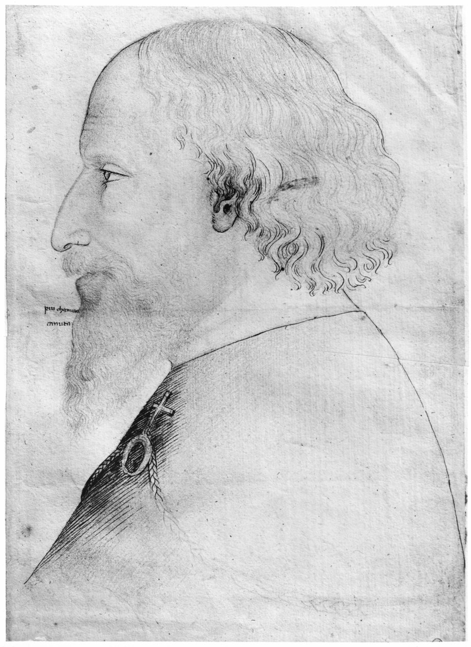 Sigismund, Holy Roman Emperor, från The Vallardi Album (penna, bläck, penna och röd krita på papper) av Antonio Pisanello